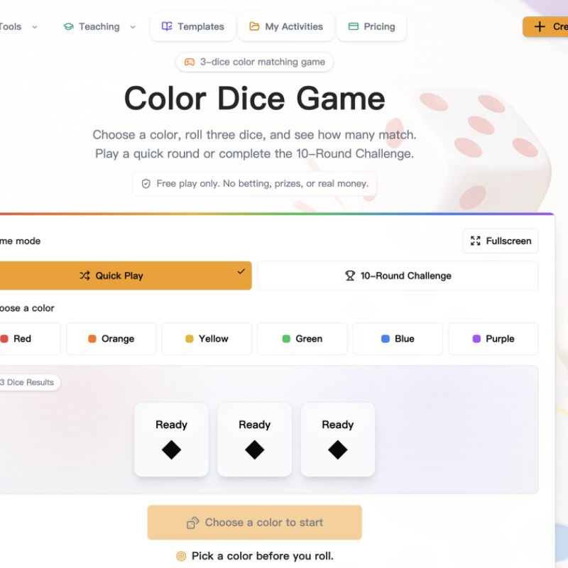 Color Dice Game